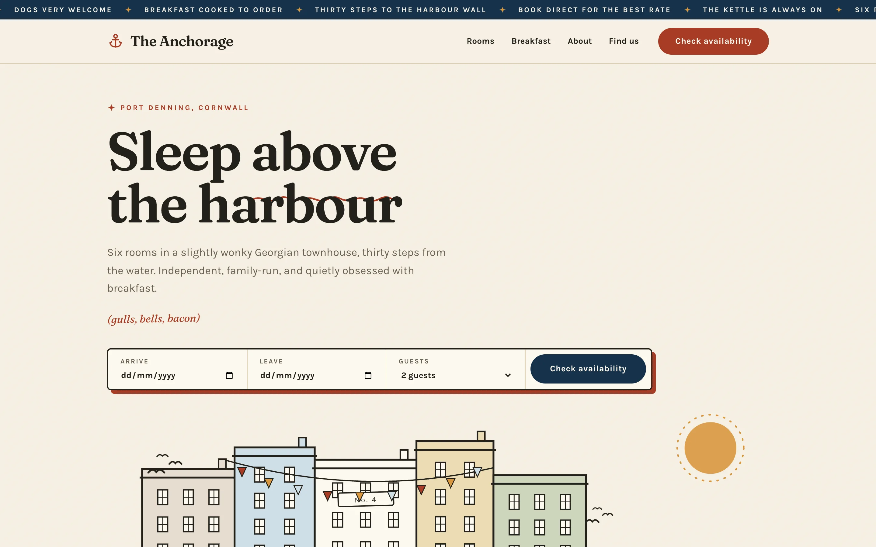 The Anchorage Guesthouse website, Guesthouse
