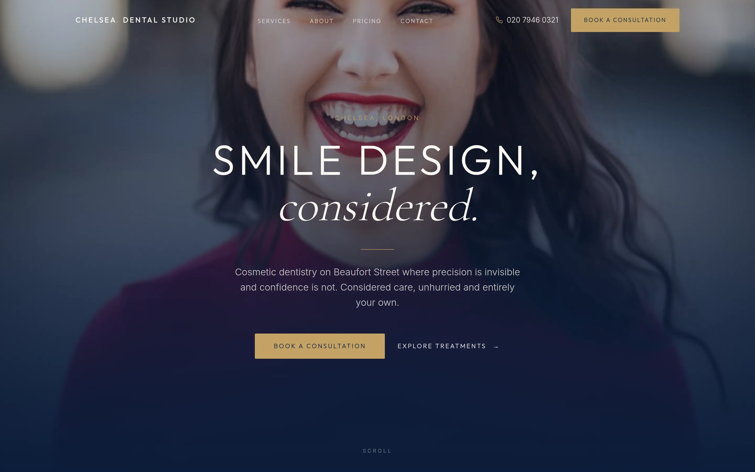 Chelsea Dental Studio website, Dental Clinic