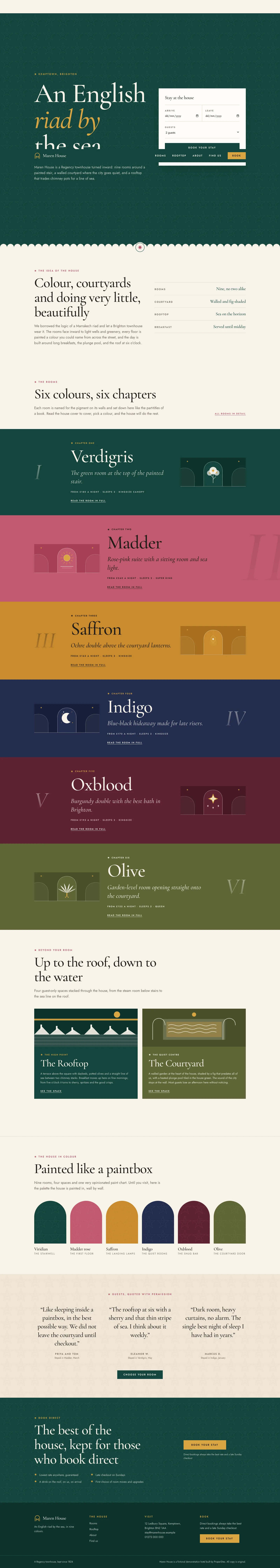 Maren House website, full page, an example ProperSites build